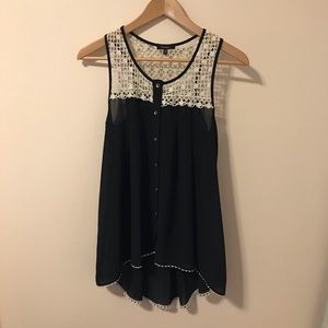 Black and white blouse